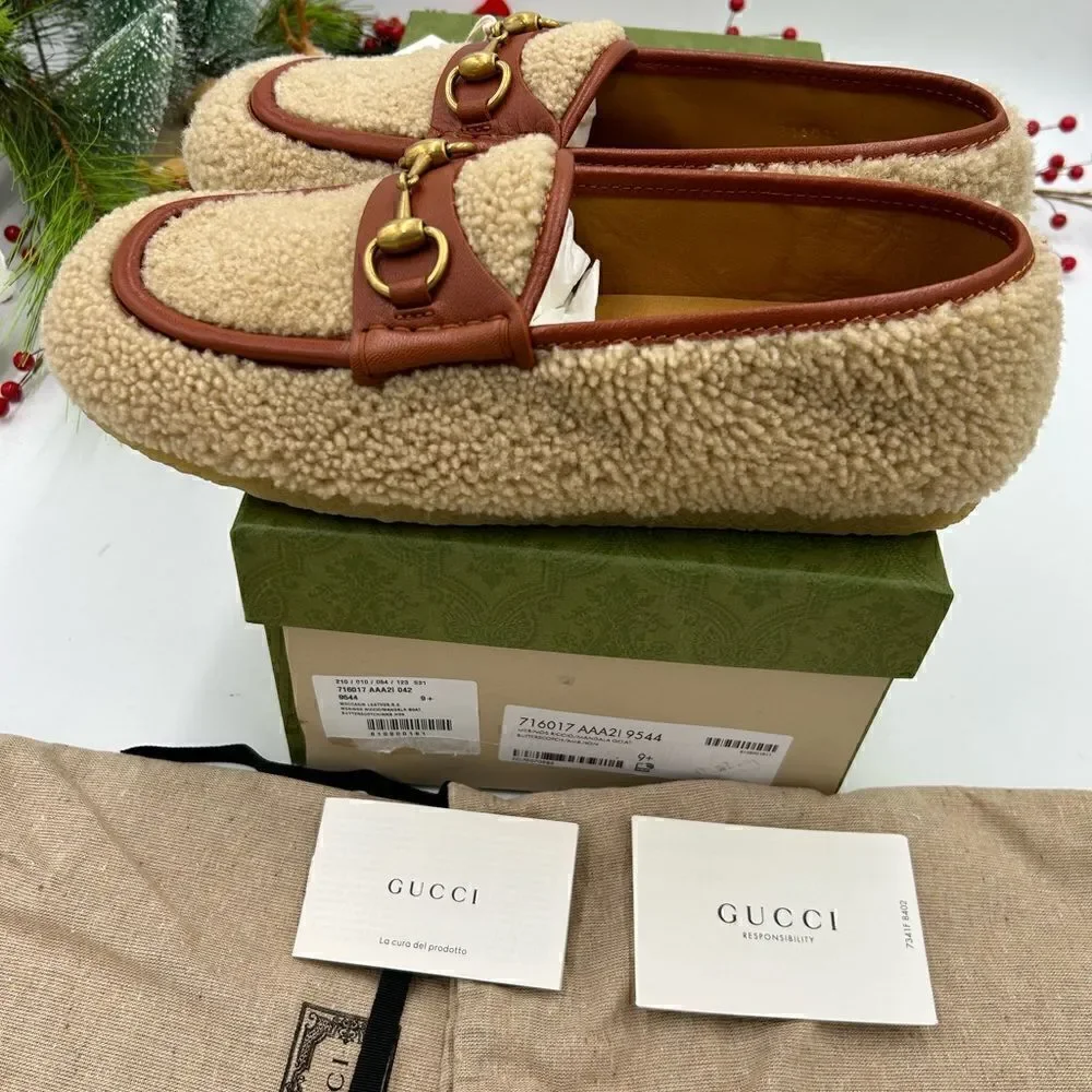 Men’s Gucci Horsebit ivory wool loafers size 9.5 made in Italy. - Picture 7 of 9